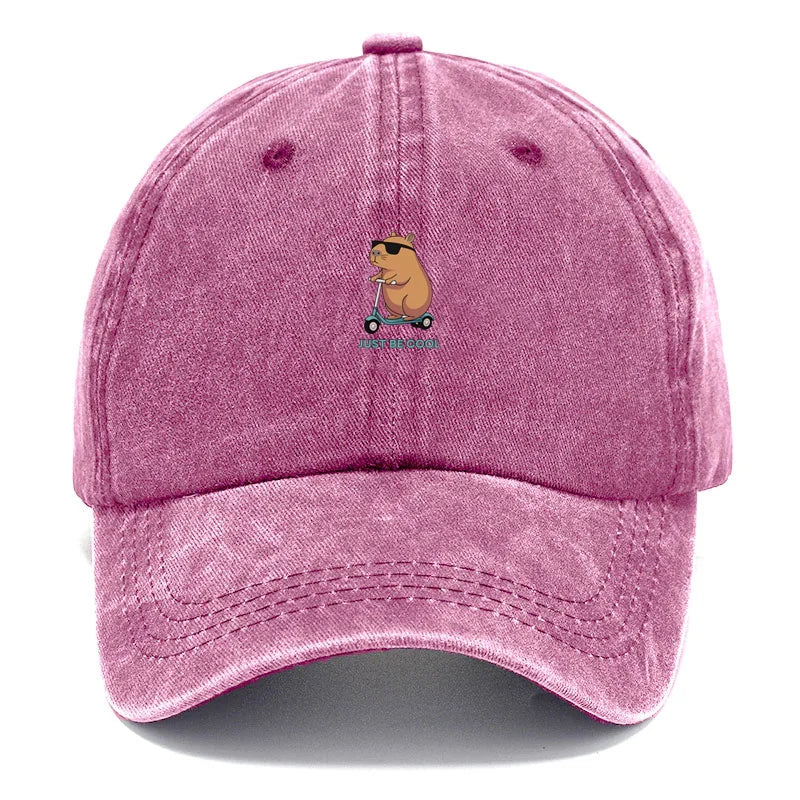 Capybara Cartoon Washed Cotton Baseball Cap For Men Women