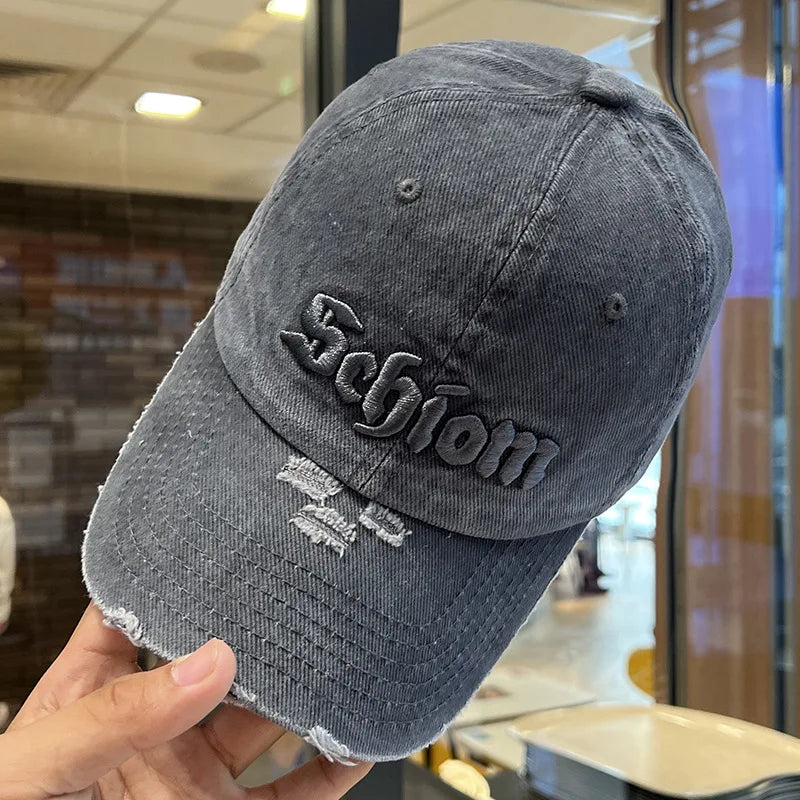 Vintage Washed Gradient Baseball Cap for Women