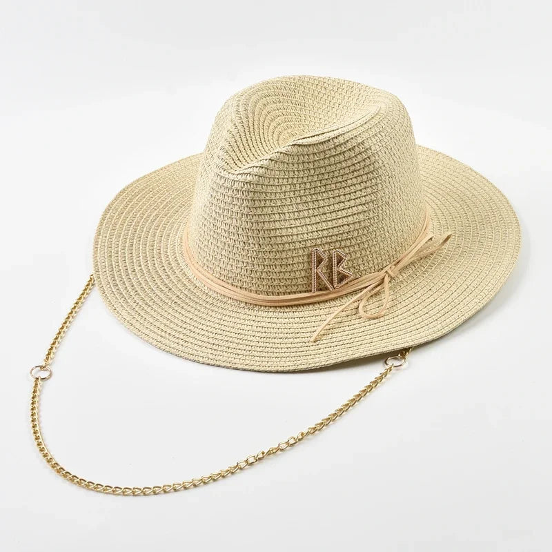 Women Men Summer Panama Jazz Hat Outdoor Holidays Beach Sun Hat
