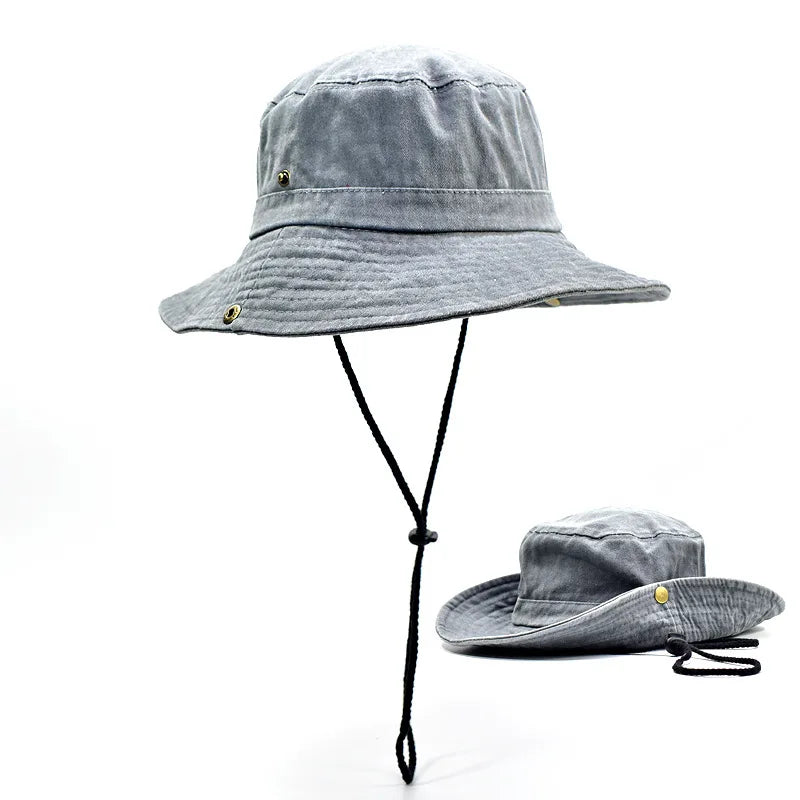 New Washed Cotton Bucket Hats Spring Summer Men Women