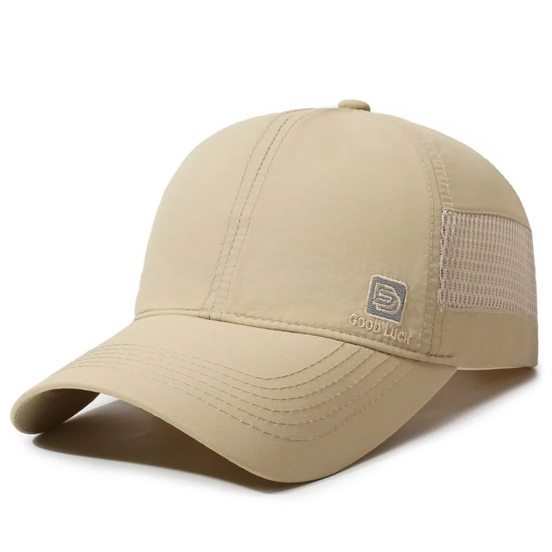 Men Quick Dry Baseball Cap Breathable Mesh Sun Hat Lightweight Adjustable