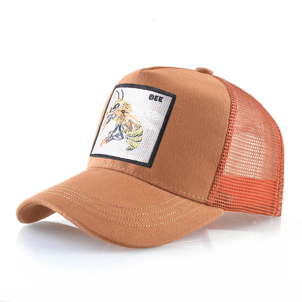 Fashion Unisex Baseball Cap With Embroidery With Bee Patch Men's