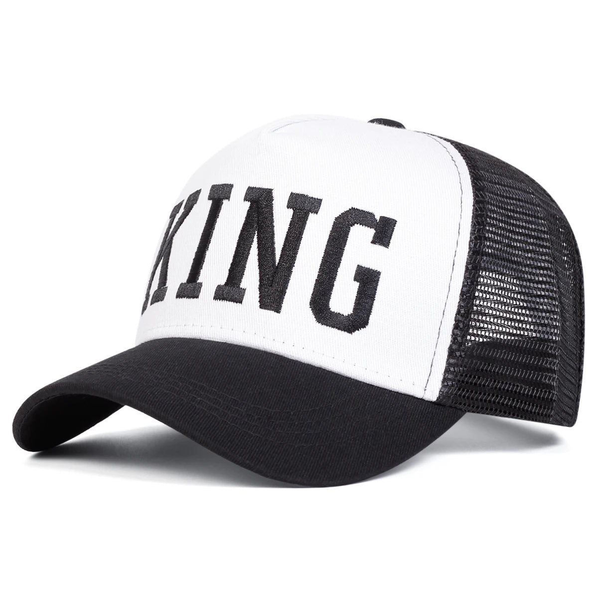 Unisex King Letter Embroidery Baseball Net Caps Spring and Summer