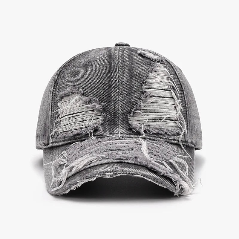 Men's Distressed Denim Baseball Cap