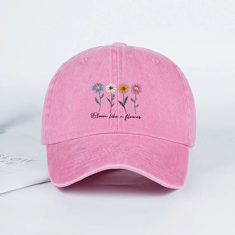 Vintage Washed Daisy Baseball Cap