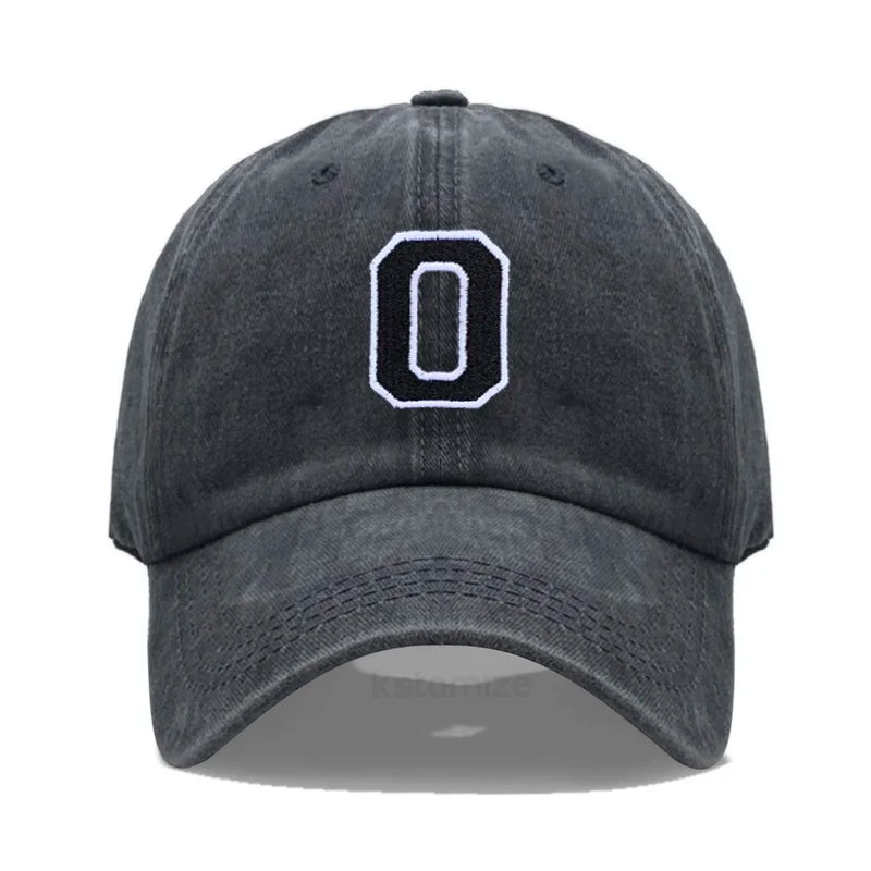 Initial Letter A-Z Embroider Baseball Cap