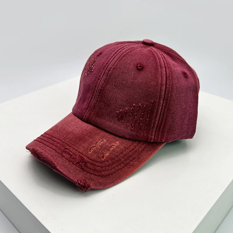 New Men Women Gradient American Vintage Broken Baseball Hats