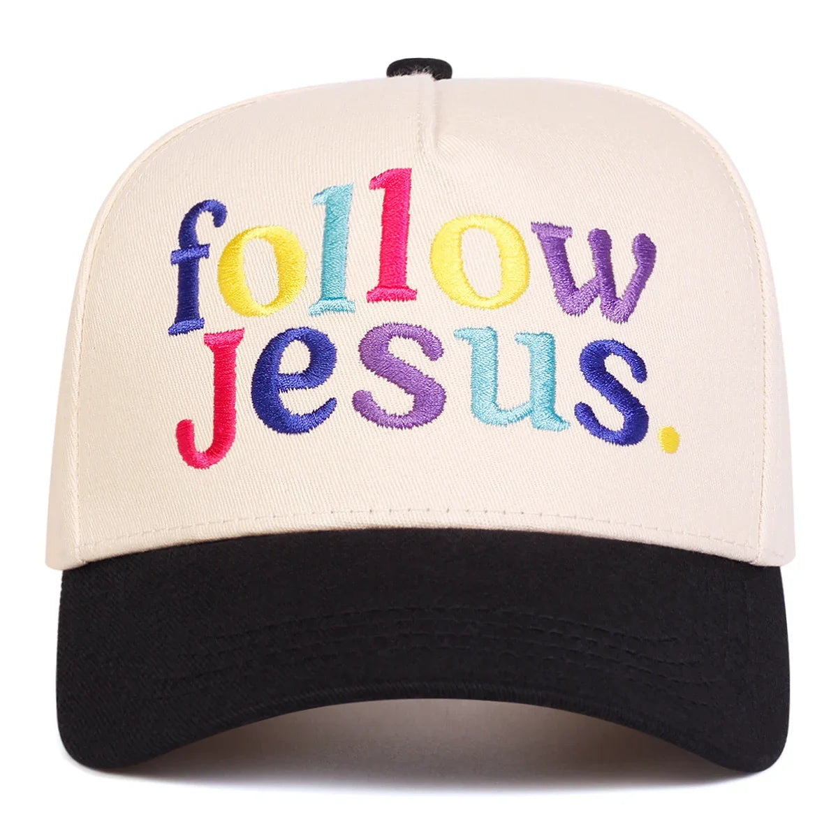 Unisex Follow Jesus Letter Embroidery Baseball Caps Spring and Autumn