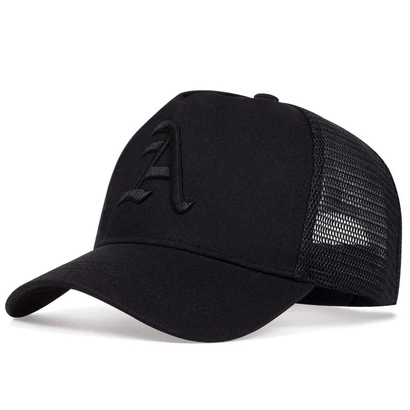 Unisex Gothic Letter A Embroidery Baseball Net Caps