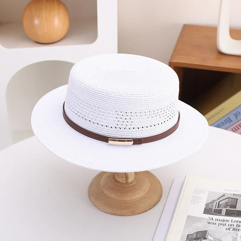 New Women's Boho Panama Straw Hat UPF 50+ Floppy Wide Brim Fedora
