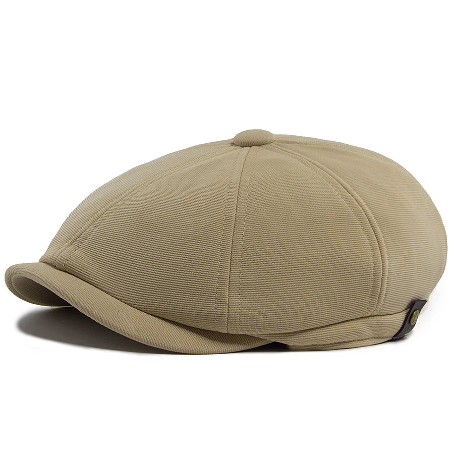 Spring Autumn Solid Patchwork Vintage Newsboy Cap