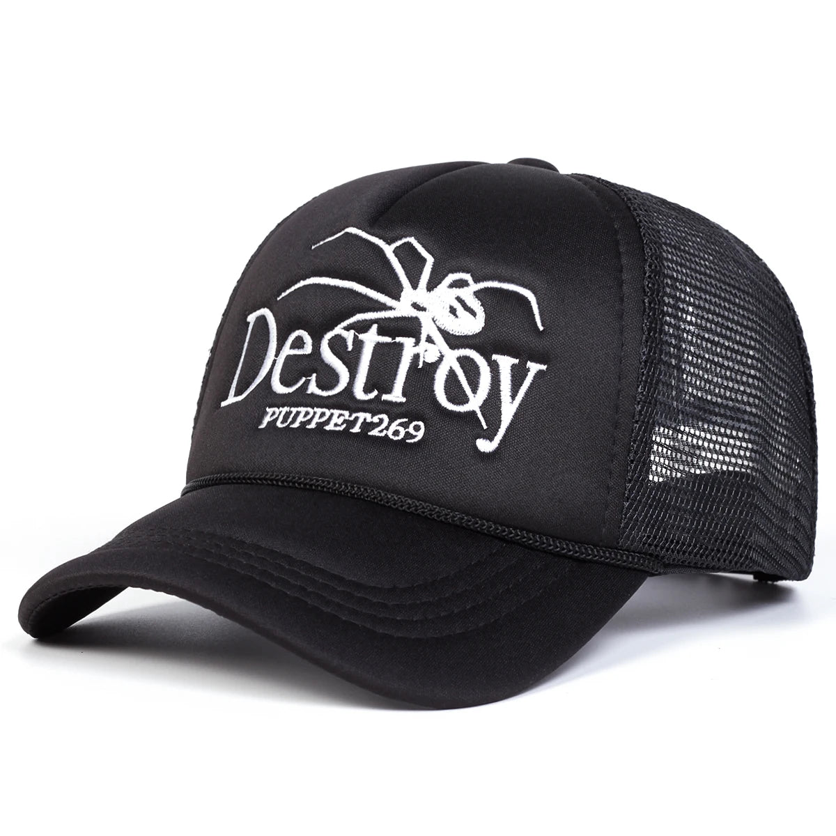 Unisex Destroy Spider Embroidery Baseball Net Caps Spring and Summer