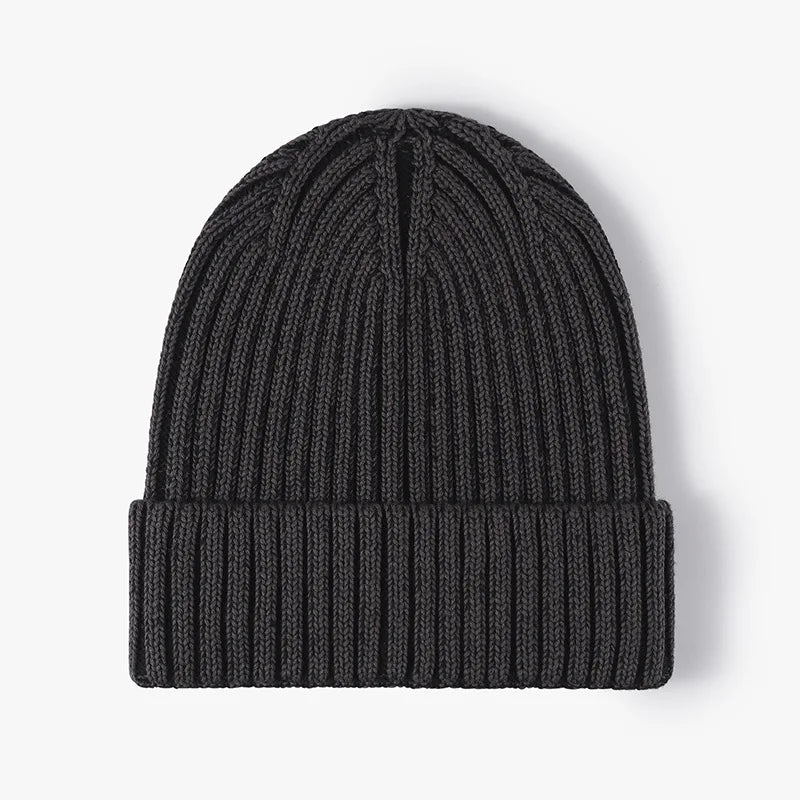 Men's Women Big Head Winter Brimless Head Wrapped Cotton Knit Cap