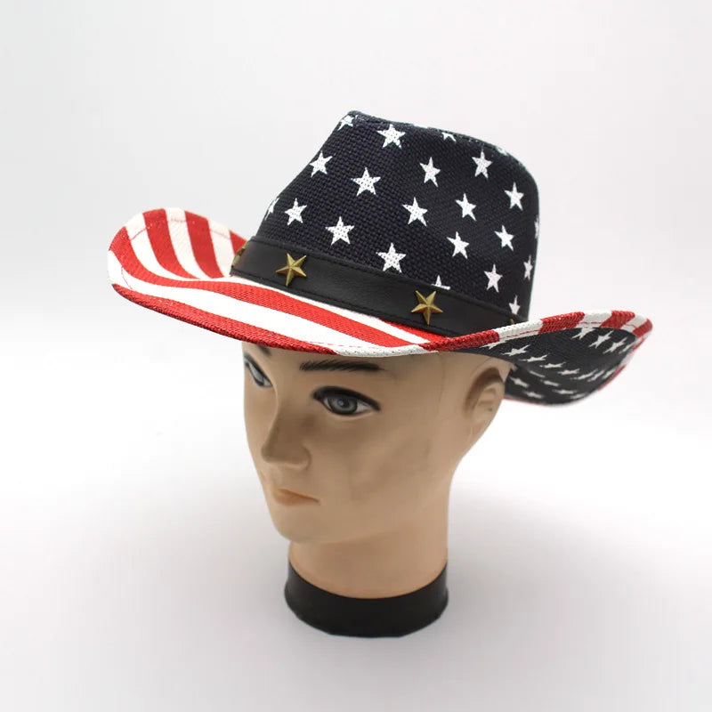 USA Flag Retro Fashion Western Cowboy Hat
