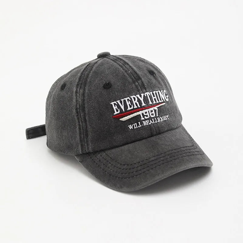 Retro Washed Cotton Children Baseball Hat Fashion Letter Kids Peaked Caps Cotton Solid Color Baby Cap Boy Girl Visor
