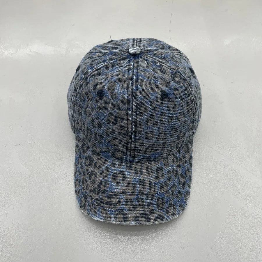 American Retro Spice Girl Leopard Print Baseball Cap