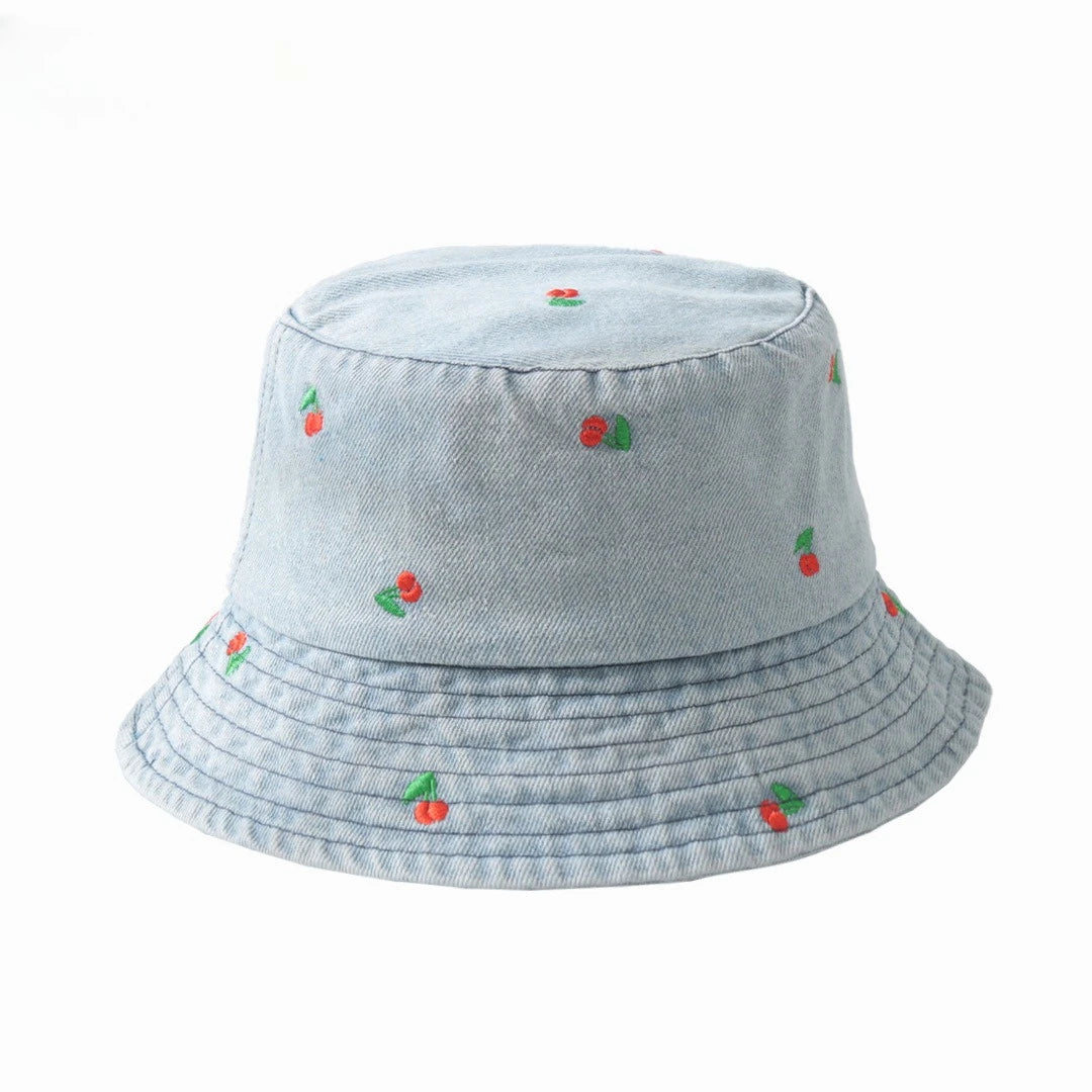 Popular Little Daisy Embroidered Cotton Summer Jeans Bucket Hat