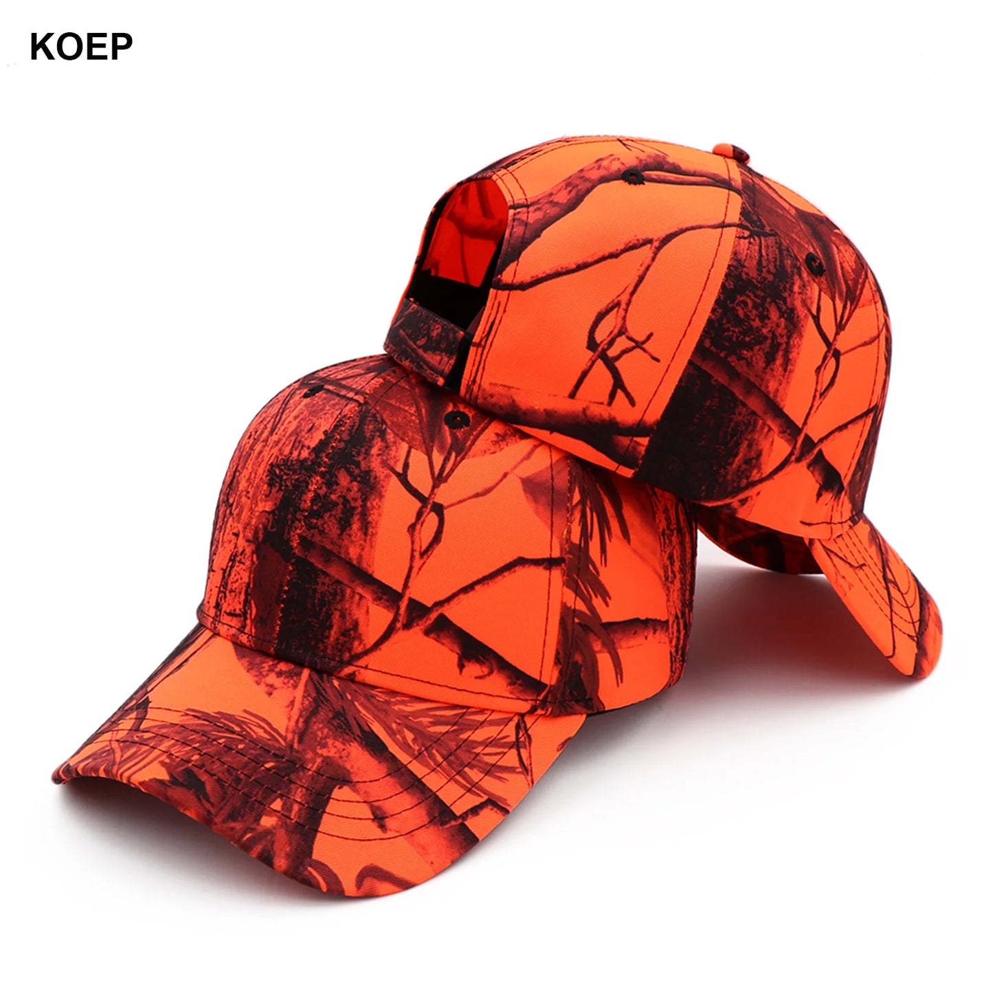 Outdoor Fishing Jungle Orange Camouflage Baseball Cap