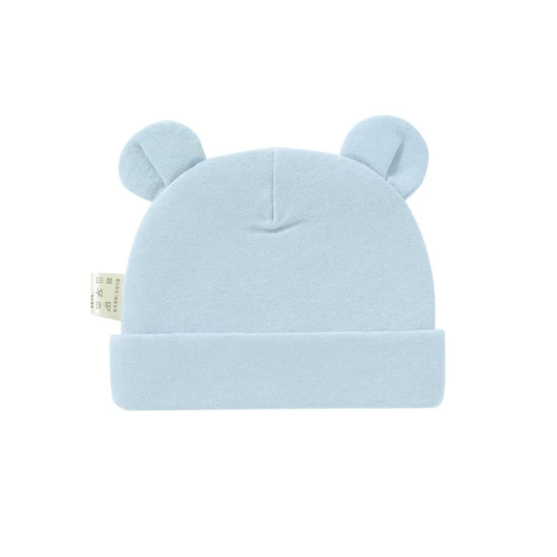 Organic Cotton Newborn Beanie Hat Baby Cap Breathable For 0-6M Infants