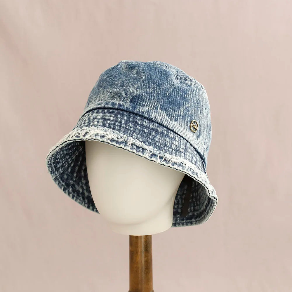 Washed Denim Bucket Hat Women Fisherman's Hat