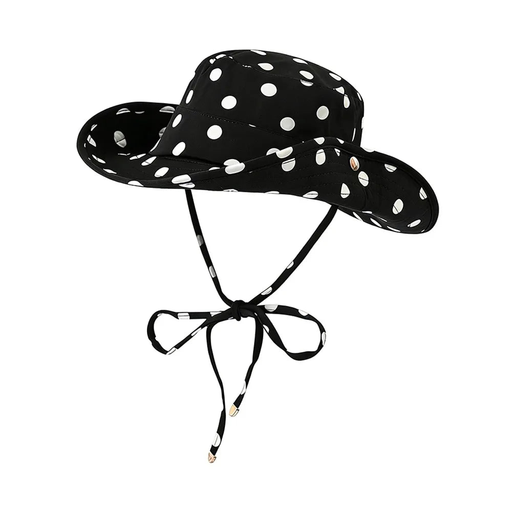 Black Dot Bucket Hats Leopard Print UV Protection Fisherman's Hat