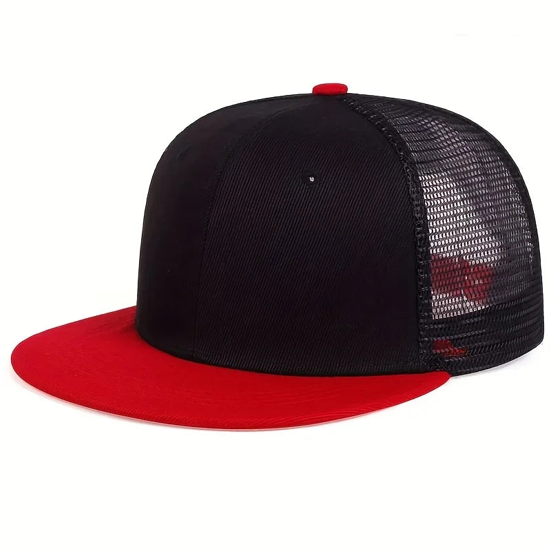 Unisex Solid Color Splicing Snapback Hats Spring Autumn