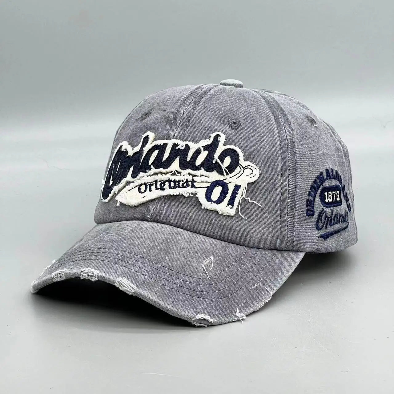 Vintage Vintage Washed Denim Baseball Cap, Big Head Circumference for Women