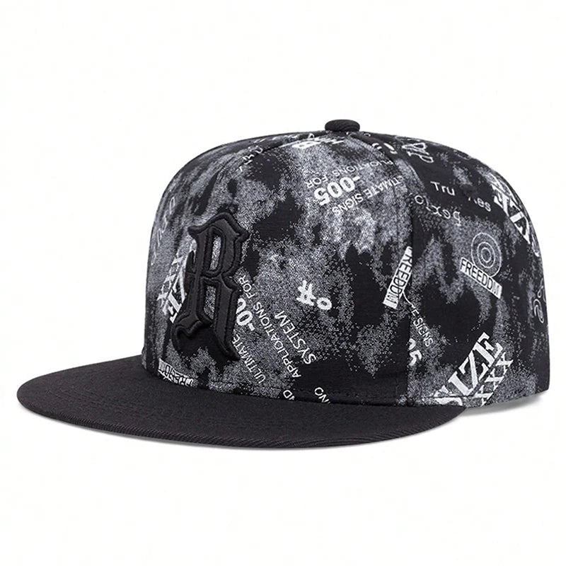 2026 New Fashion Baseball Hat R Graffiti Embroidery Hip Hop Skateboarding Hat