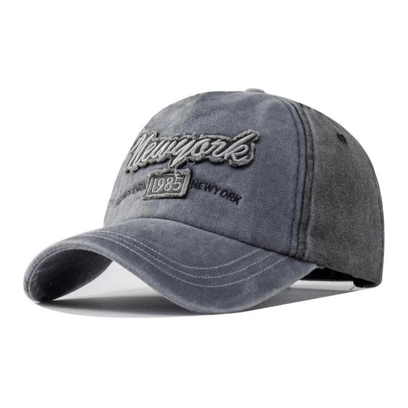 Vintage Washed Distressed Letter Embroidered Baseball Cap