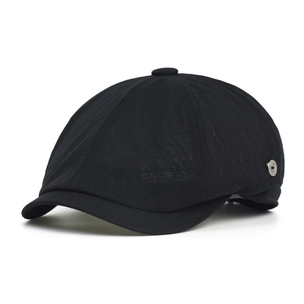 Spring Summer Breathable Mesh Newsboy Caps Men Woman