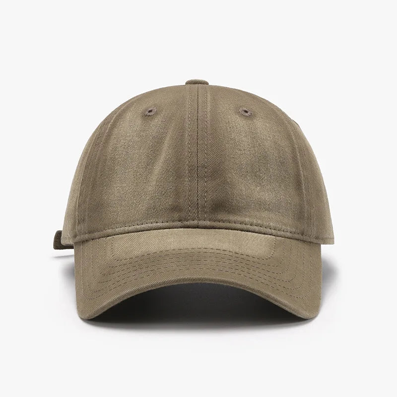 Washed Soft-Top Plain Baseball Cap For Men