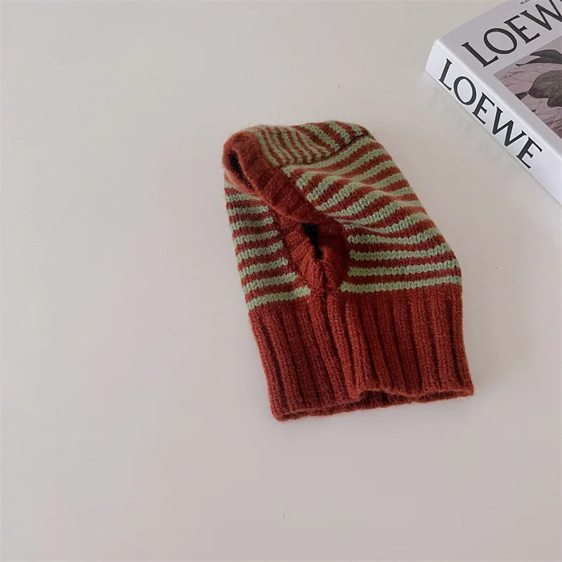 Kids Striped Knit Beanie Baby Hat