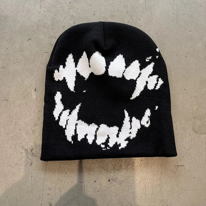 Women Hat Knitting Beanies Goth Tooth Caps Men