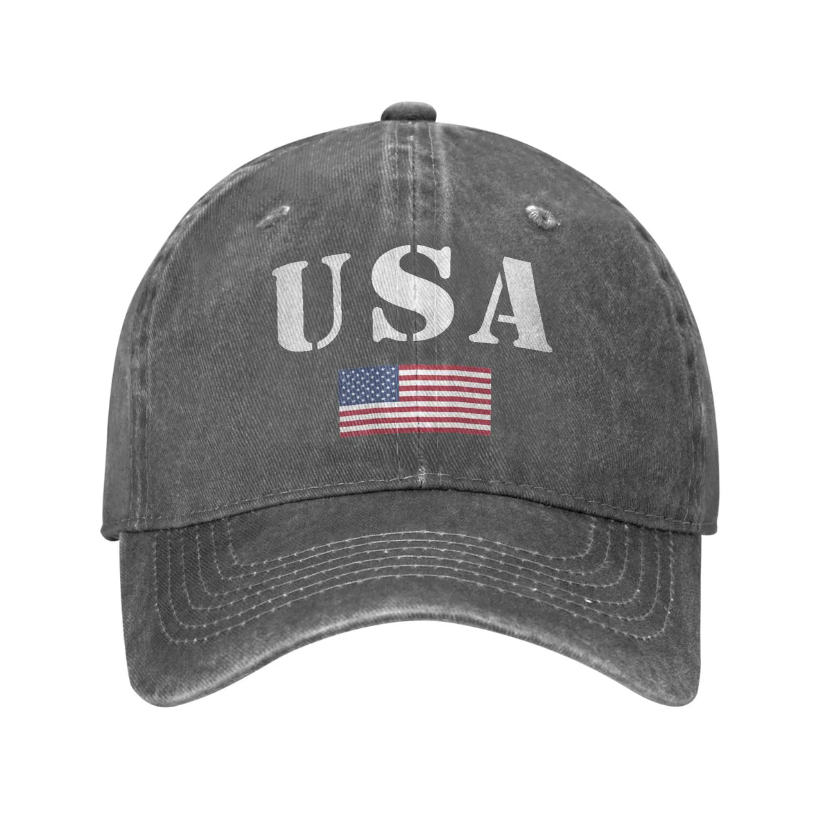 USA Vintage Military With United States Flag Baseball Cap