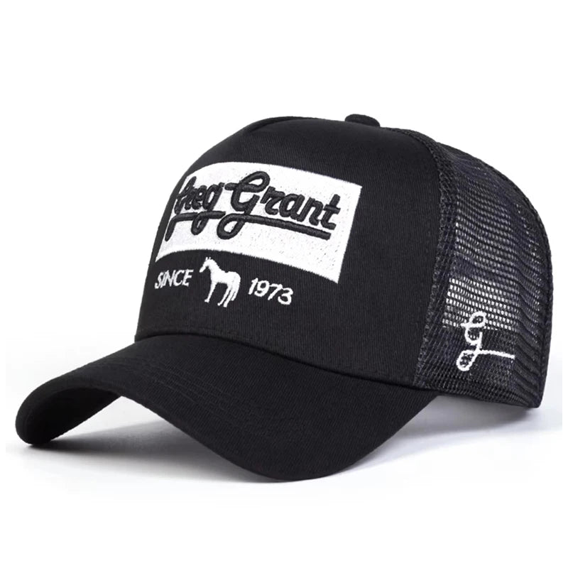 Fashion Mesh Hat Since 1973 Horse Embroidered Baseball Hat Street Hip Hop