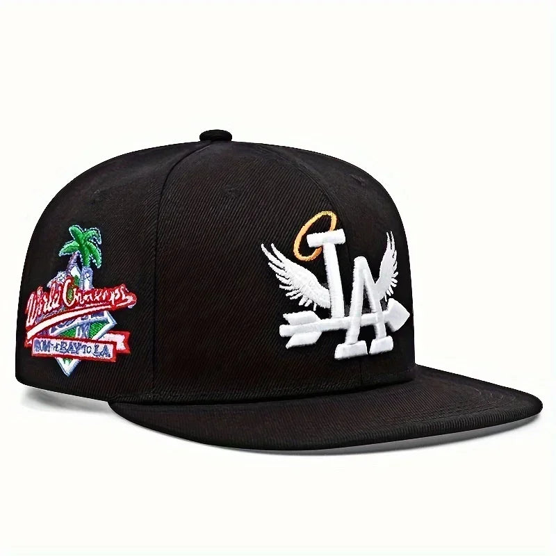 1/2/3/4PCS Fashion Unisex LA Embroidery Snapback Caps Los Angeles Angel Wings Hip Hop Caps