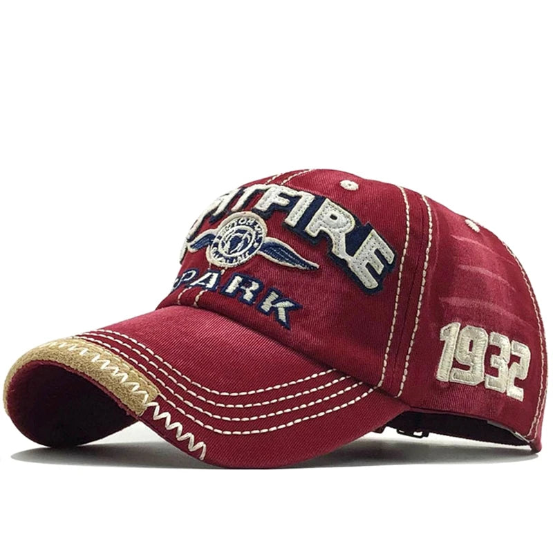 Embroidered Letter 1932 Washed Cloth Retro Style Baseball Cap