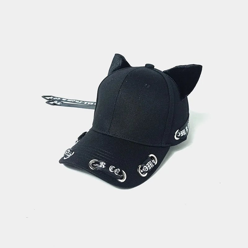 2024 Cute Cat Ears Baseball Cap For Women