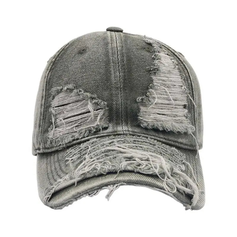 Sunproof Peaked Hat Outdoor Hat Fashion Ripped Baseball Hat