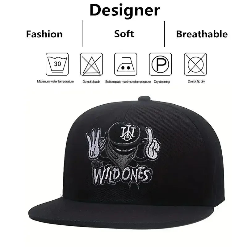 Unisex Embroidered Ninja Letter Hip-Hop Baseball Cap