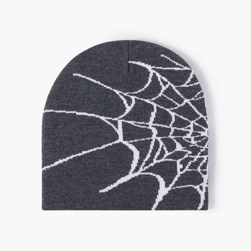 Spider Web Pattern Jacquard Knit Hat