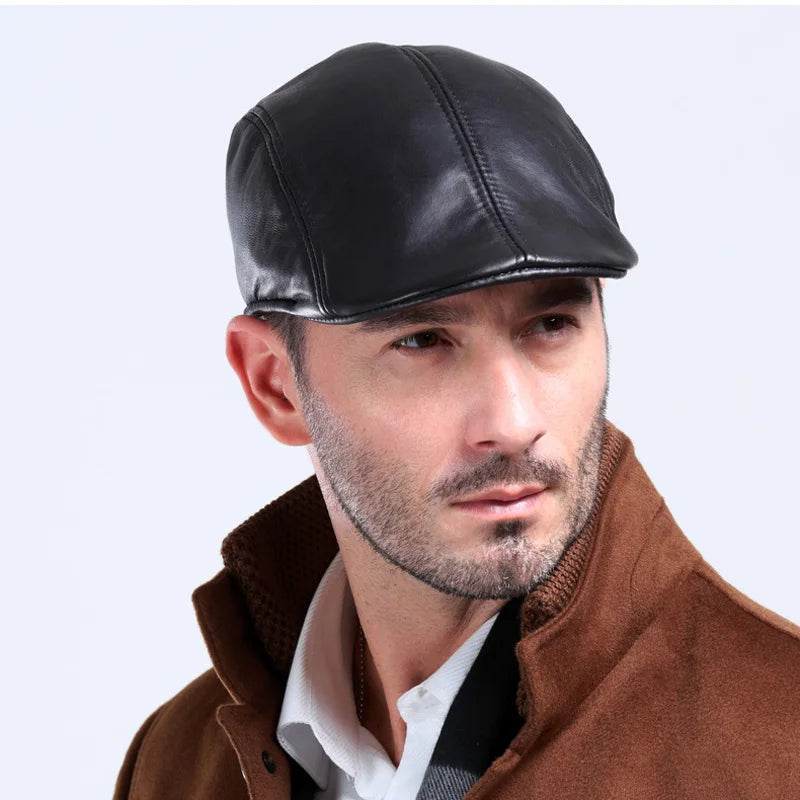 2024 Spring/ Winter Men's 100% Genuine Leather Cap