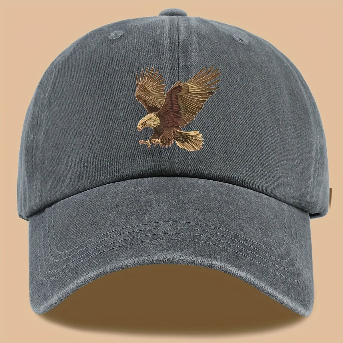 Eagle Print Baseball Cap, Adjustable For Both Men And Women