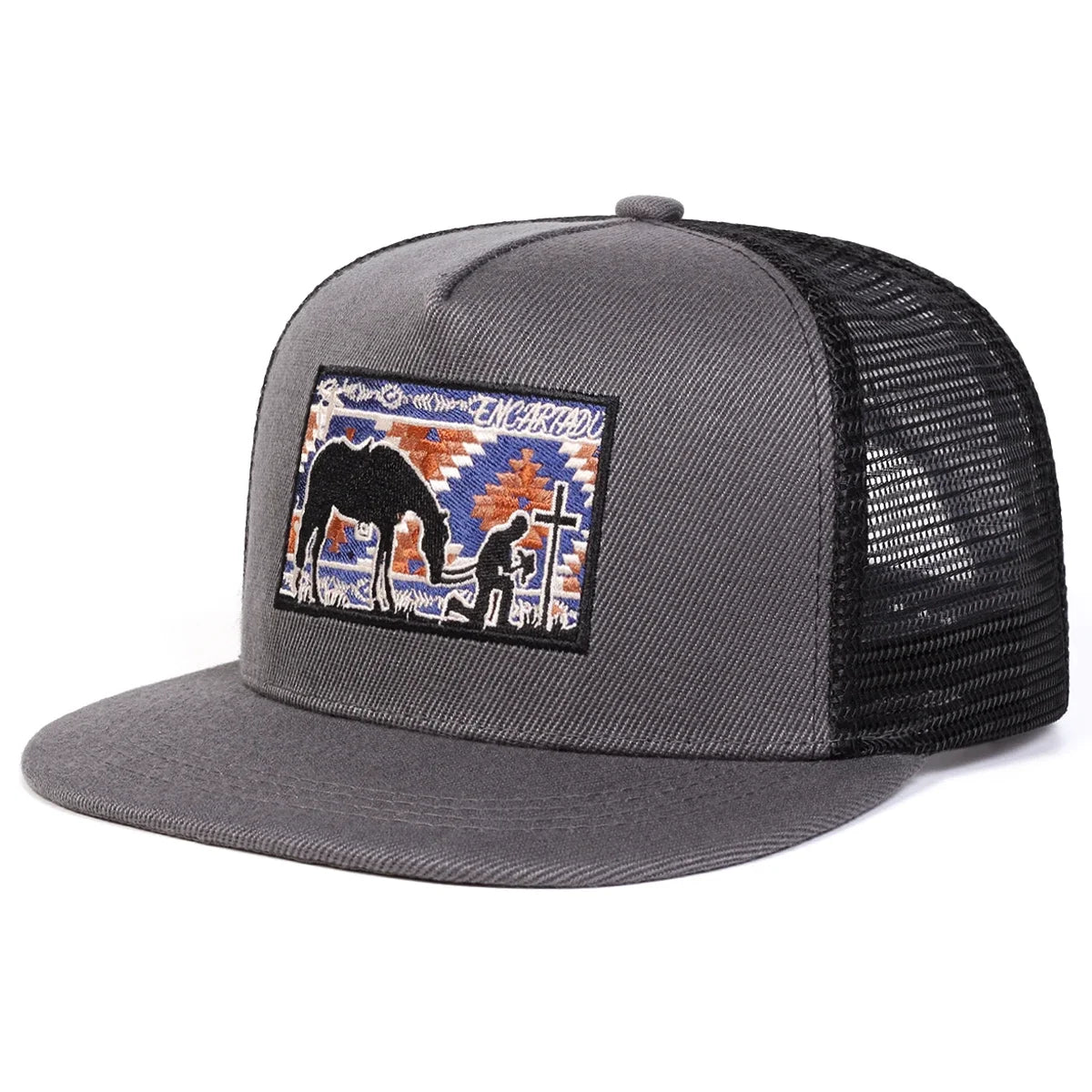 Unisex Horse Cross Embroidery Hip-hop Net Hats Spring Summer Outdoor Adjustable Casual Baseball Caps Sunscreen Hat Sports Cap