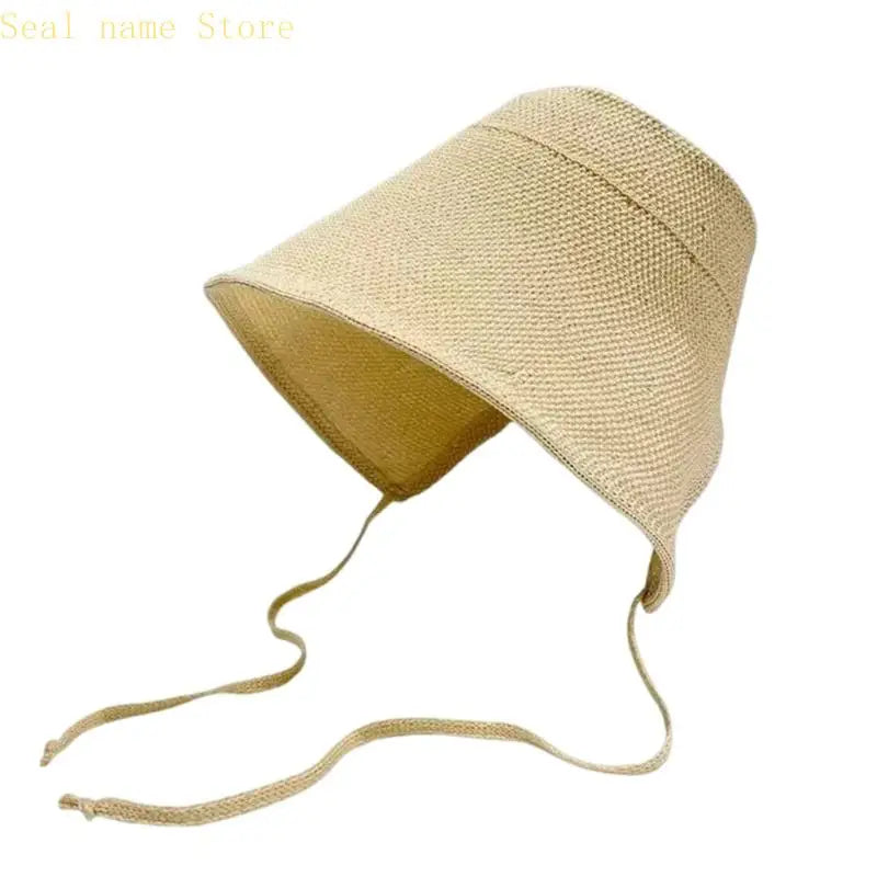 Casual Sun Hat With Chin Ties Bucket Hat