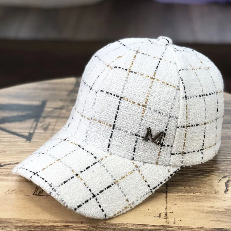 Metal M Patch Baseball Cap Black Elegant Dad Hat