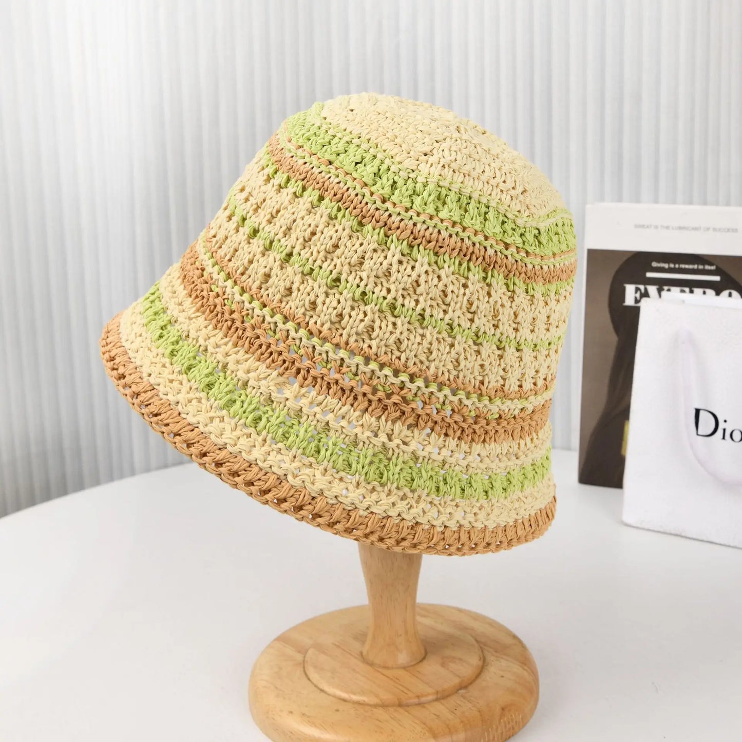 Korean New Striped Beach Vacation Fisherman Hat