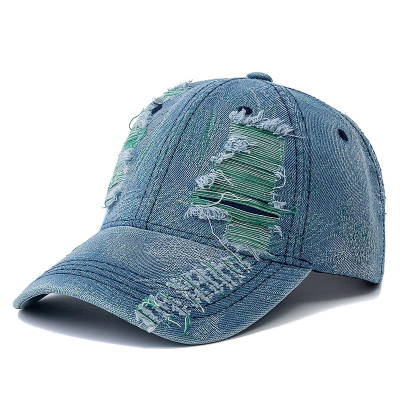New Style Unisex Cap Tear Style Hole Vintage Starry Sky Pattern Baseball Caps