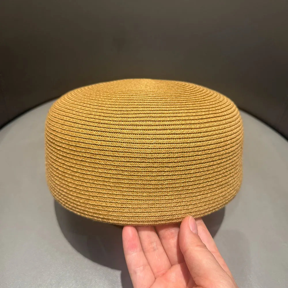 Retro Pillbox Hat 2026 Straw Beret Fedora Hat Straw Hat