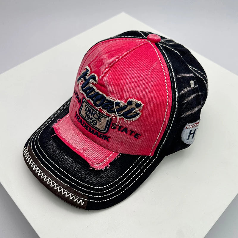 Korean Vintage Washing Men Women Baseball Hats Cotton Snapback Caps
